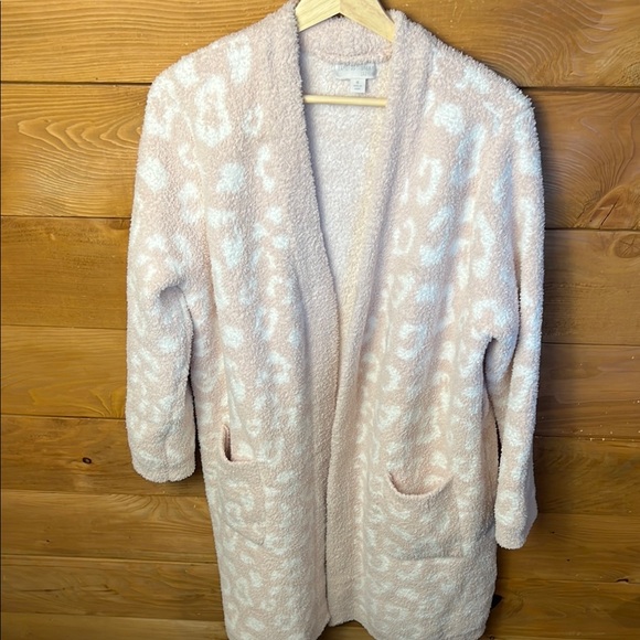 Barefoot Dreams  Robe Pink White Soft Knit Barefoot Dreams CozyChic Robe M Sleep - Picture 1 of 9